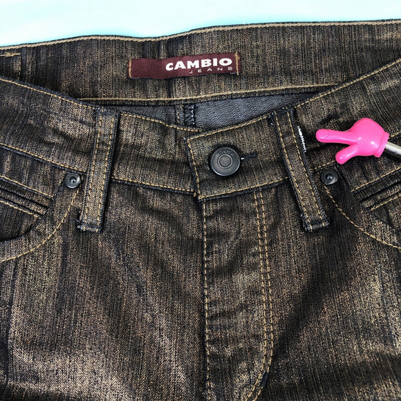Size 6 X 29.5 Cambio Jeans Women’s Golden Brown Shimmery Luxurious Flattering TN - Picture 12 of 15